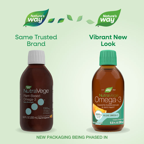 Nature's Way® | NutraVege Omega-3 - package updates old to new Sku:12325C