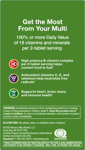 Nature's Way® | Alive! Women's Garden Goodness Complete Multivitamin - back of pack Sku:12111