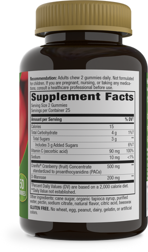 Nature's Way® | CranRx Gummies - right side of pack Sku:10624