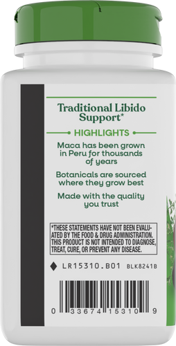 Nature's Way® | Maca Root - left side of pack Sku:15310