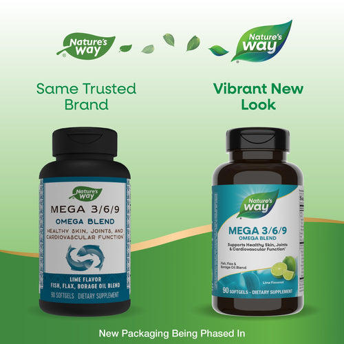 Nature's Way® | Mega 3/6/9 - package updates old to new Sku:15440