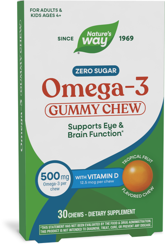 Nature's Way® | Omega 3 Gummy Chews, 30 gummies, Tropical Fruit Sku:15940
