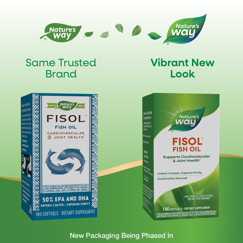 Nature's Way® | Fisol Fish Oil - package updates old to new Sku:15334