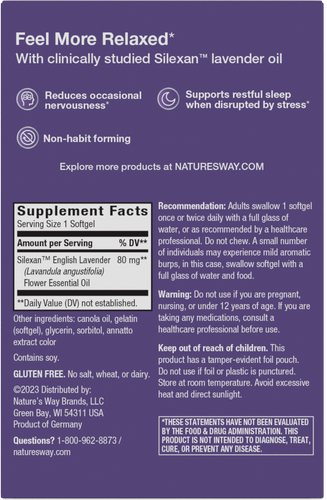 Nature's Way® | CalmAid - back of pack Sku:14713
