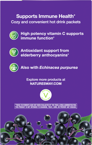 Nature's Way® | Sambucus Immune Elderberry Hot Drink - back of pack Sku:12087