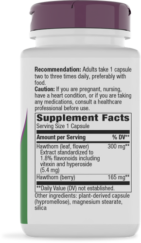 Nature's Way® | Hawthorn Standardized Extract - right side of pack Sku:61900