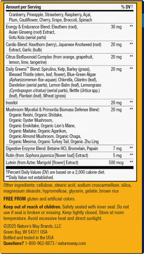 Nature's Way® | Alive! Men's Ultra Multivitamin - back of pack Sku:15685
