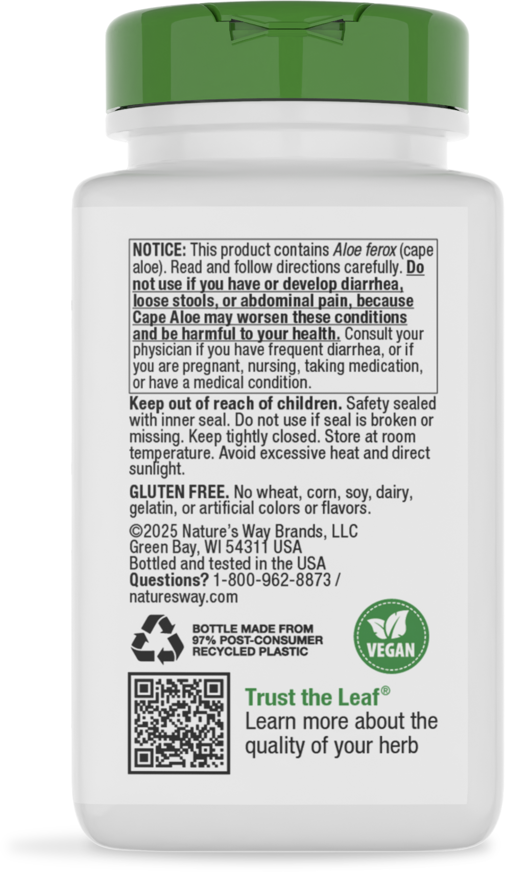 <{%MAIN9_10150%}>Nature's Way® | Aloe Latex With Fennel - back of pack