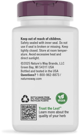 <{%MAIN4_15493%}>Nature's Way® | Holy Basil Standardized Extract - back of pack