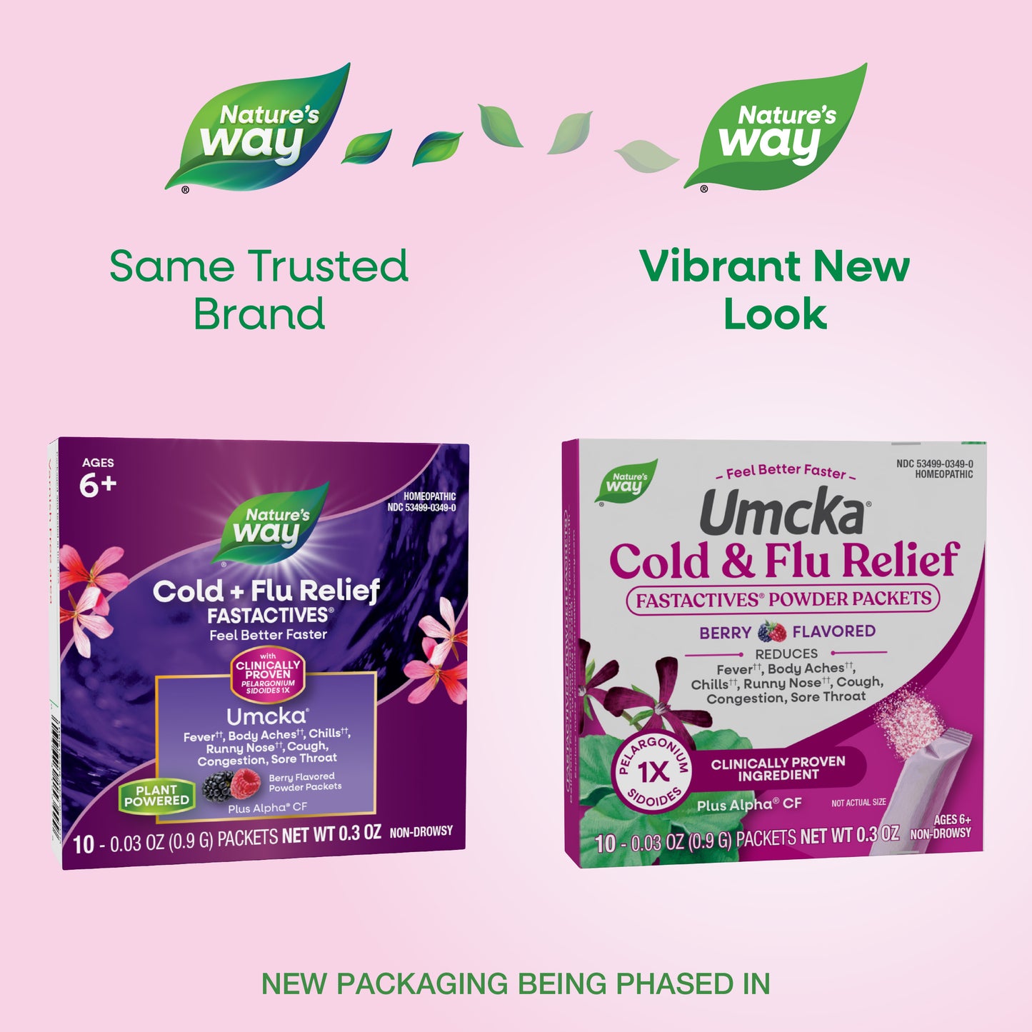 <{%MAIN1_15349%}>Nature's Way® | Umcka Cold&Flu Relief FastActives - package updates old to new