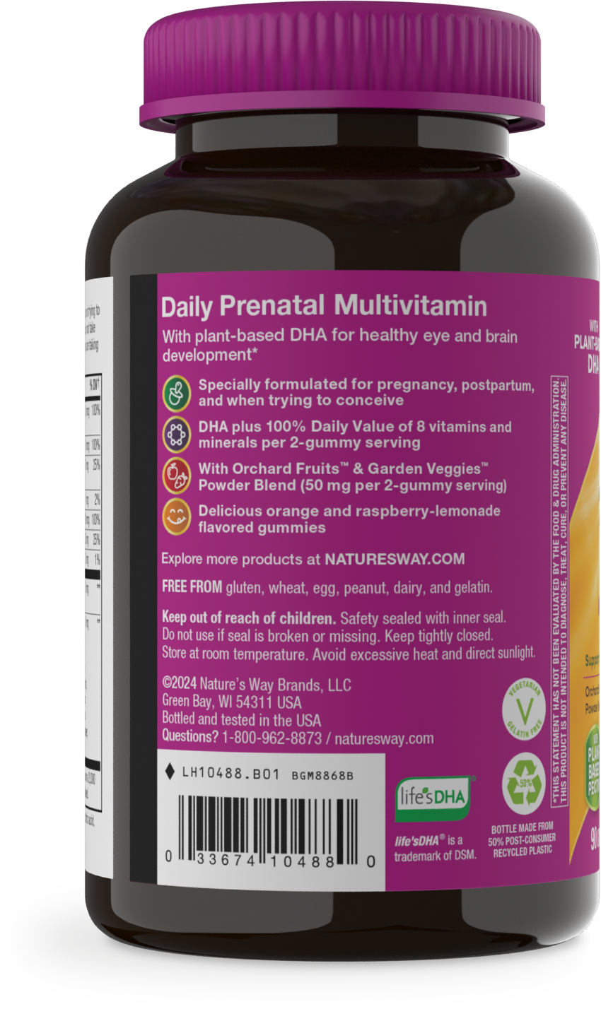 <{%MAIN8_10488%}>Nature's Way® | Alive! Daily Support Prenatal Gummy Multivitamin - left side of pack