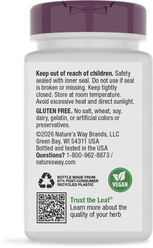 Nature's Way® | Turmeric Premium Extract - back of pack Sku:15356