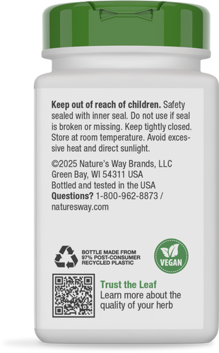 Nature's Way® | Black Elderberry - back of pack Sku:12440