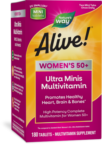 Nature's Way® | Alive! Women's 50+ Ultra Minis Multivitamin, 180 tablets Sku:15974