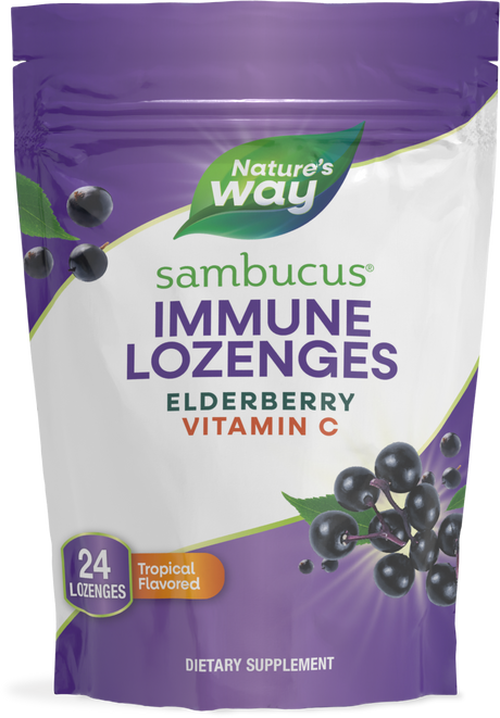 <{%PRIMARY_12963%}>Nature's Way® | Sambucus Vitamin C Lozenges, 24 lozenges, Tropical