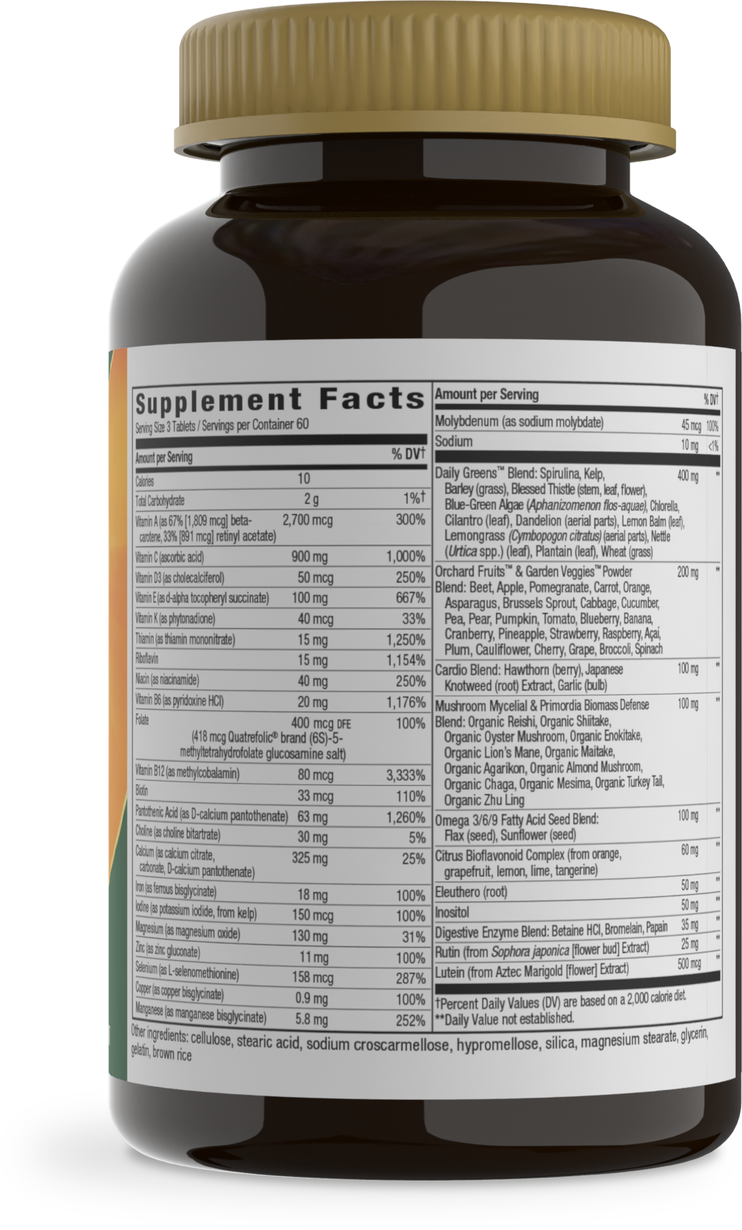 <{%MAIN10_14928%}>Nature's Way® | Alive! Max3 Potency Adult Complete Multivitamin - right side of pack