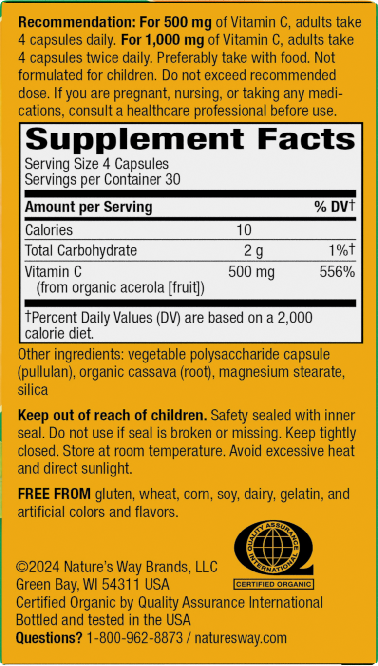 <{%MAIN2_15142%}>Nature's Way® | Alive! Vitamin C - right side of pack