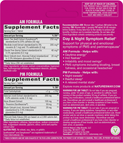Nature's Way® | AM/PM PeriMenopause Formula - back of pack Sku:07236
