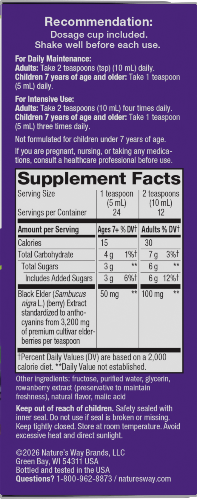 <{%MAIN20_6970%}>Nature's Way® | Sambucus Traditional Elderberry Immune Syrup - right side of pack