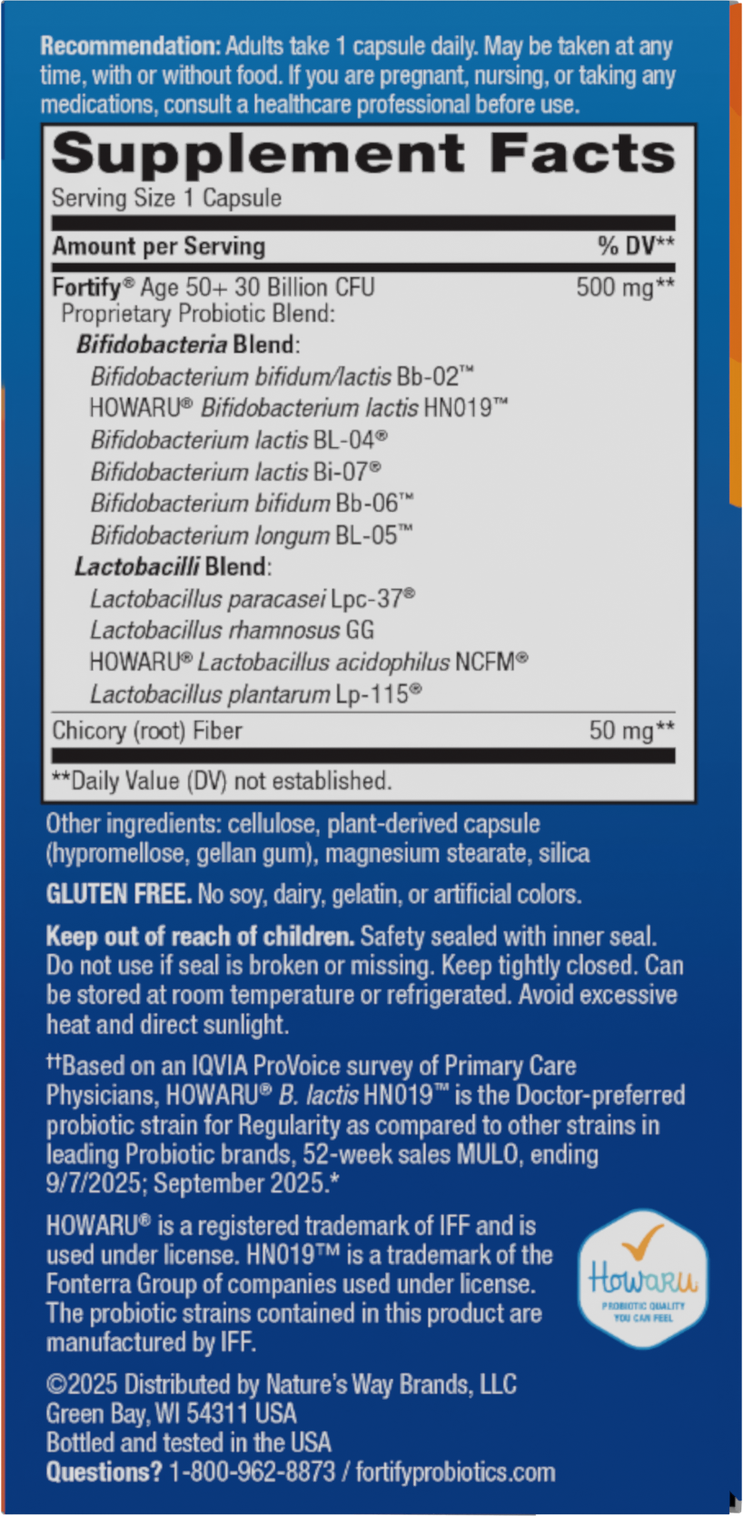 <{%MAIN7_10293%}>Nature's Way® | Fortify Daily Pre+Probiotic Adults 50+ - right side of pack