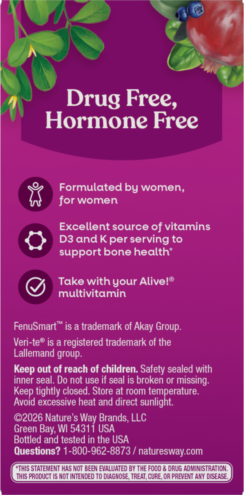 <{%MAIN9_15936%}>Nature's Way® | Alive! Menopause - back of pack