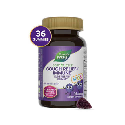 Nature's Way® | Sambucus Kids Cough Relief♢ + Immune* Elderberry Gummies Sku:13676
