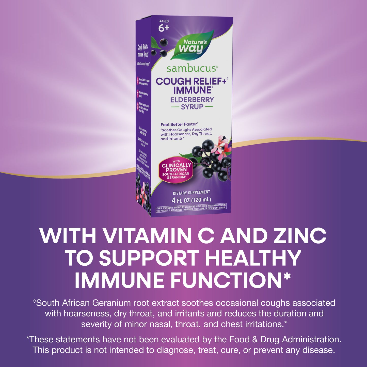 <{%MAIN3_13673%}>Nature's Way® | Sambucus Cough Relief♢ + Immune* Elderberry Syrup
