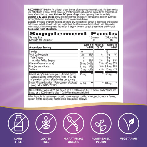 Nature's Way® | Sambucus Kids Cough Relief♢ + Immune* Elderberry Gummies Sku:13676