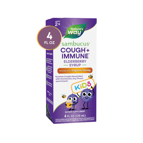 Nature's Way® | Sambucus Kids Cough♢ + Immune* Elderberry Syrup Sku:13315