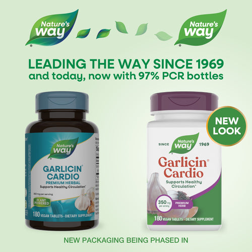 Nature's Way® | Garlicin Cardio - package updates old to new Sku:15067