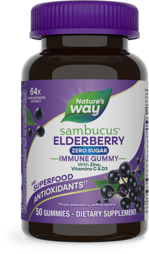 Nature's Way® | Sambucus Elderberry Zero Sugar Immune Gummy, 50 gummies Sku:14616