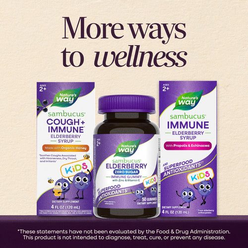 Nature's Way® | Sambucus Elderberry Zero Sugar Immune Gummies for Kids Sku:15027