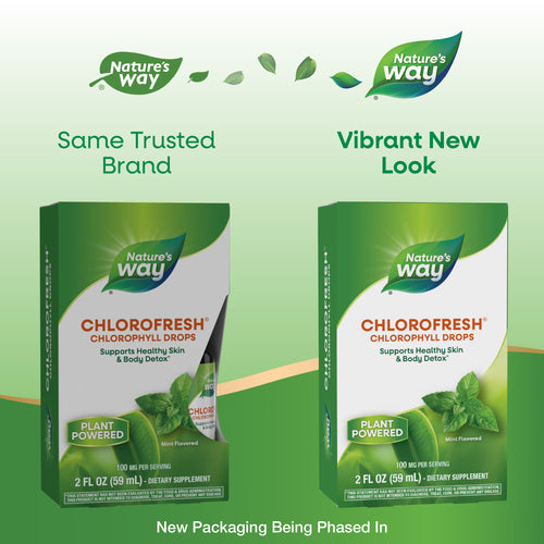 Nature's Way® | Chlorofresh Chlorophyll Drops - package updates old to new Sku:10008