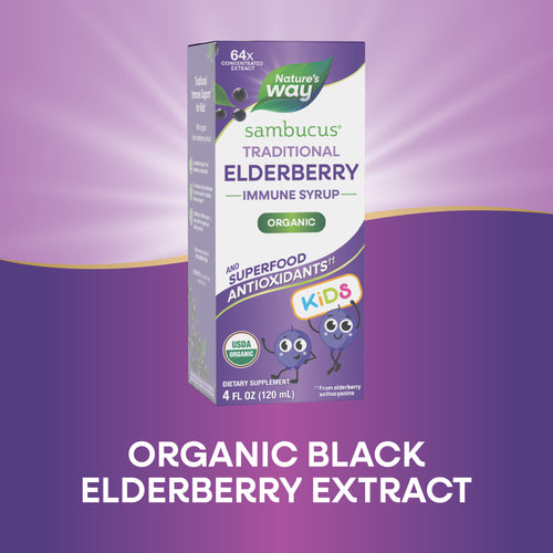 Nature's Way® | Sambucus Organic Traditional Elderberry Immune Syrup for Kids Sku:15797