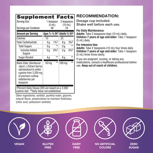 Nature's Way® | Sambucus Zero Sugar Traditional Elderberry Immune Syrup Sku:15331