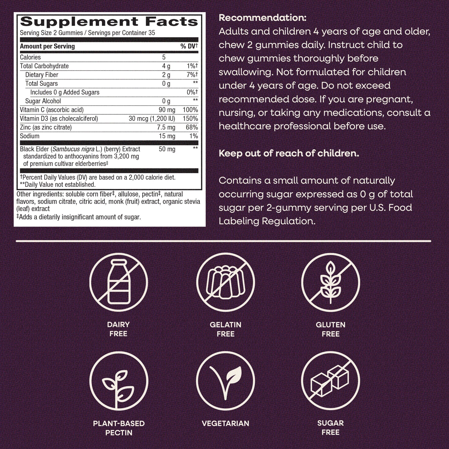 <{%MAIN11_14617%}>Nature's Way® | Sambucus Elderberry Zero Sugar Immune Gummy