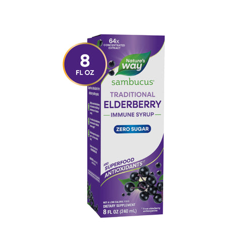 Nature's Way® | Sambucus Zero Sugar Traditional Elderberry Immune Syrup Sku:15331