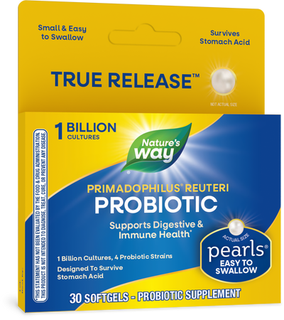 <{%PRIMARY_15752E%}>Nature's Way® | Primadophilus Reuteri Pearls Probiotics, 30 softgels