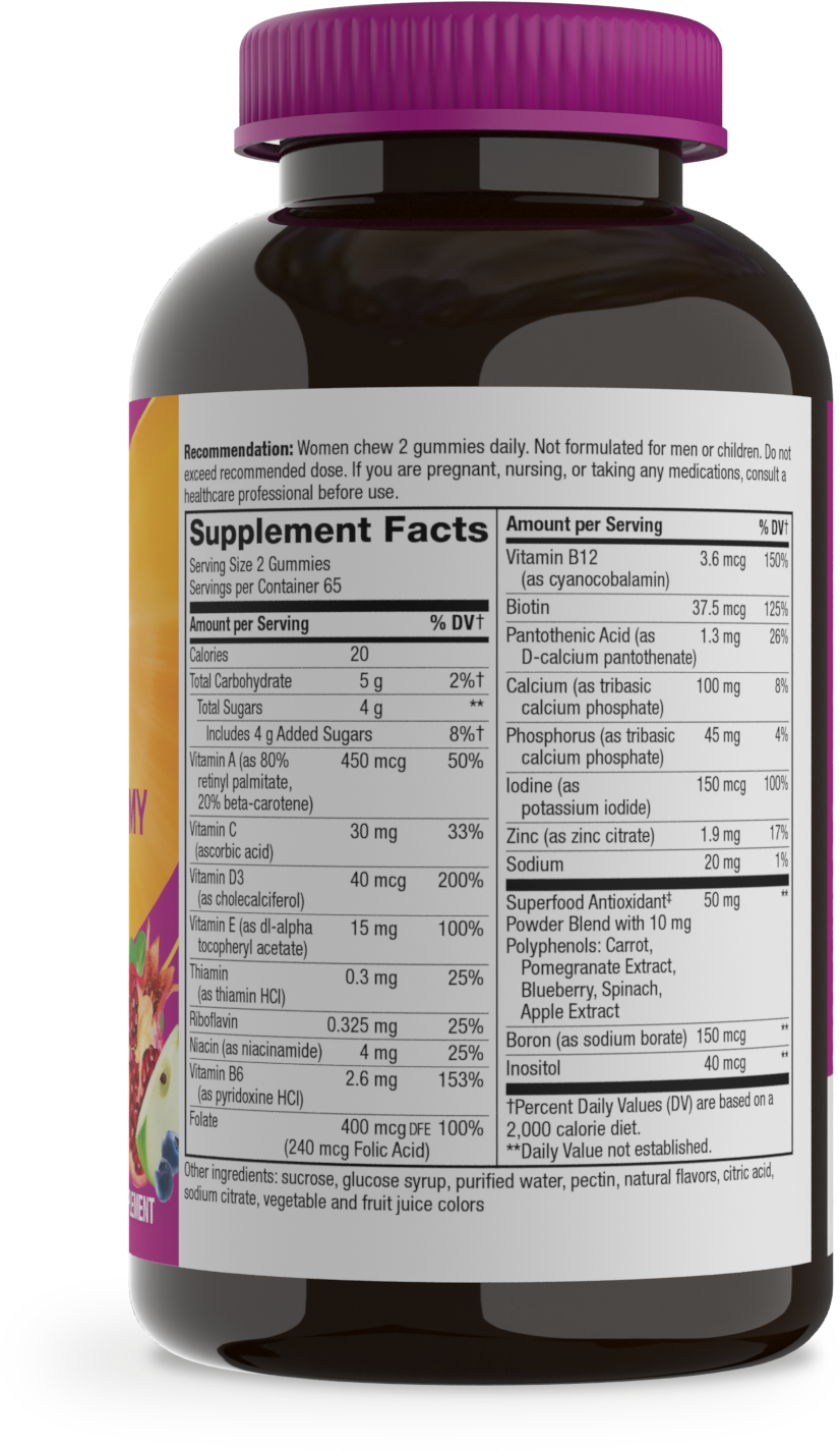 <{%360IMAGE3_11536%}>Nature's Way® | Alive! Women's Gummy Multivitamin - right side of pack