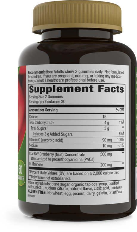 <{%360IMAGE4_10485%}>Nature's Way® | CranRx Gummies - right side of pack