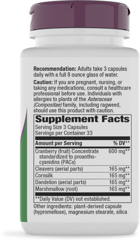 <{%360IMAGE1_79320%}>Nature's Way® | Urinary with Cranberry Premium Blend - right side of pack
