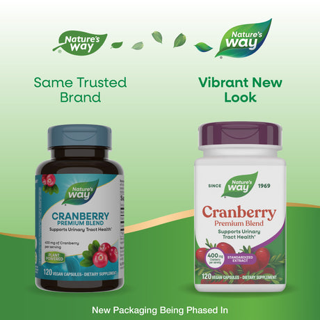 <{%MAIN1_15135%}>Nature's Way® | Cranberry Premium Blend - package updates old to new