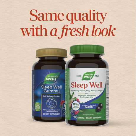 <{%MAIN1_13981%}>Nature's Way® | Sleep Well Gummies - package updates old to new