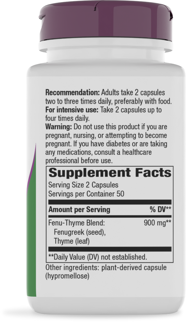 <{%360IMAGE1_350%}>Nature's Way® | Fenu-Thyme Premium Blend - right side of pack