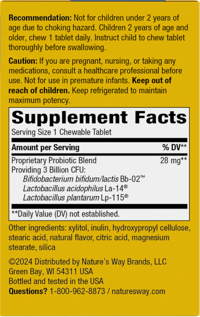 <{%360IMAGE5_14242%}>Nature's Way® | Primadophilus Kids Probiotic Chewables - right side of pack