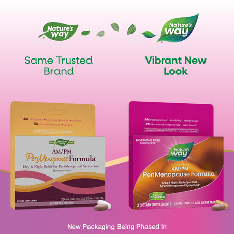 <{%MAIN1_07236%}>Nature's Way® | AM/PM PeriMenopause Formula - package updates old to new