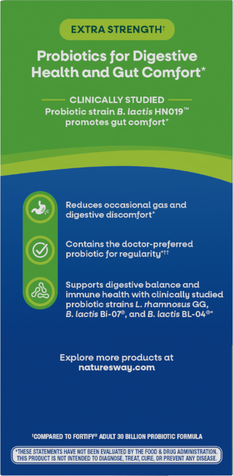 <{%360IMAGE3_10673%}>Nature's Way® | Fortify Adult Daily Pre+Probiotic - left side of pack