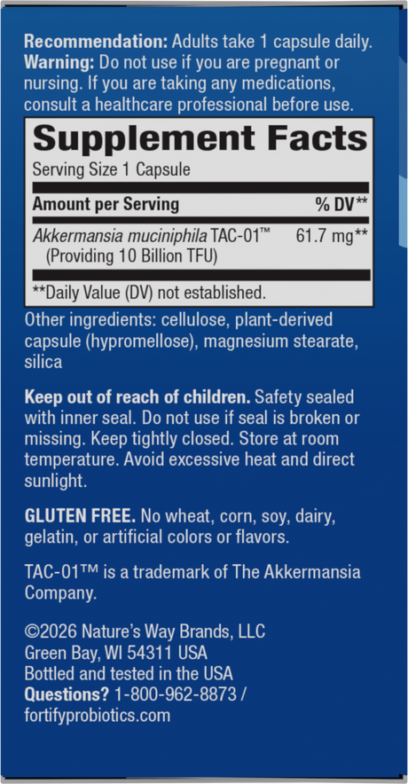 <{%360IMAGE1_16254%}>Nature's Way® | Fortify Akkermansia - right side of pack