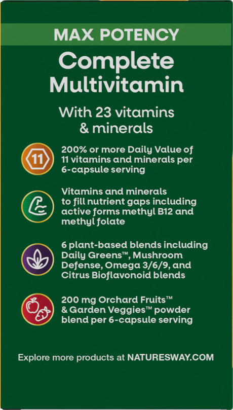<{%360IMAGE3_15090%}>Nature's Way® | Alive! Max6 Potency Adult Complete Multivitamin - left side of pack
