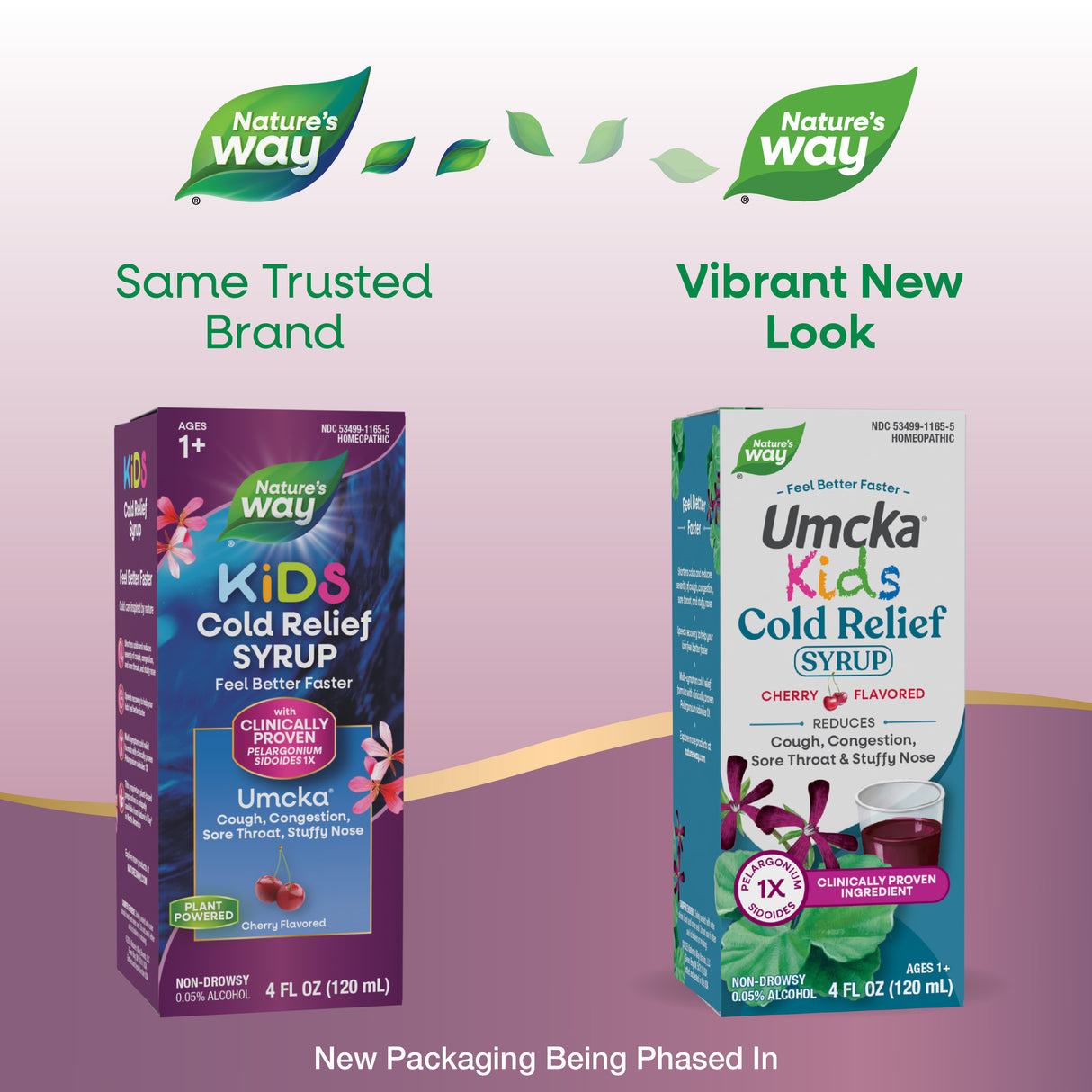<{%MAIN1_60165%}>Nature's Way® | Umcka Kids Cold Relief Syrup - package updates old to new